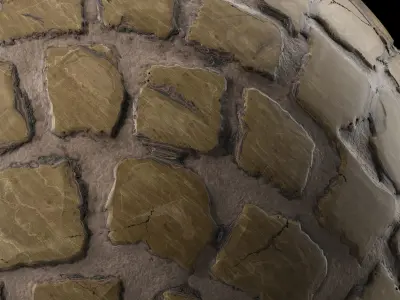 Stone Wall Materials 38- By 3 Patterns Sbsar Pbr Seamless Low-poly 3D model