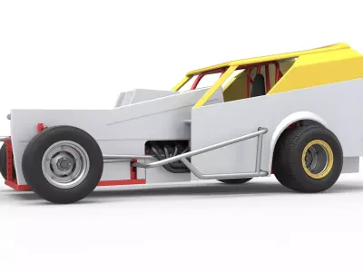 Vintage Dirt Modified stock car Version 7 Scale 1 to 25 3D print model