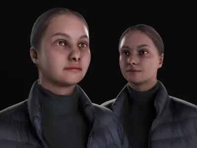 Woman autumn style 106 Low-poly 3D model