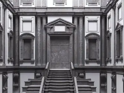 Michelangelo Laurentian Library 3D model