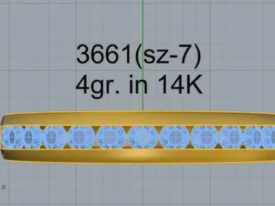 Channel Setting Band Ring 3661 3D print model