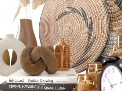 Pampas Decorative Set 04 Dried Flower 3D model