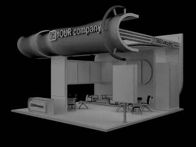  Booth Exhibition Stand a556b 3D model