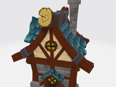 Cartoon House Free low-poly 3D model