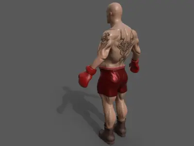 Boxing man model Low-poly 3D model