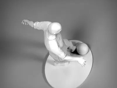Footballer footkick 01 stl 3D print model