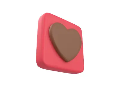 Twitter Heart Decoration v1 008 Low-poly 3D model