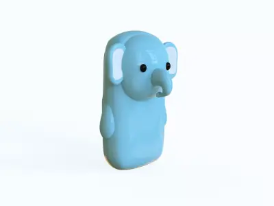 Elephant Phone Toy  Low-poly 3D model