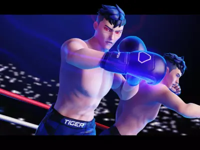 Low Poly Boxer - MMA Fighter -  Kojiro Low-poly 3D model