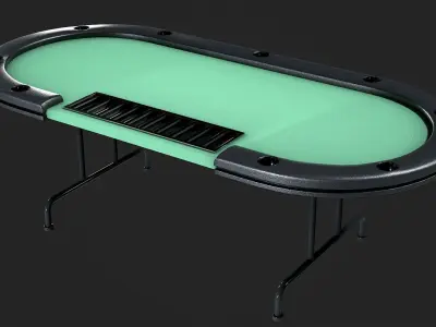 Poker Table Low-poly 3D model
