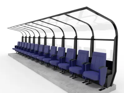 Soccer Bench 05 3D model