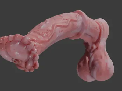Horse Penis Albino Rigged Low-poly 3D model