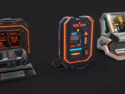 SciFi Terminals 18 Low-poly 3D model