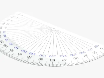 Protractor half-circle 02 3D model