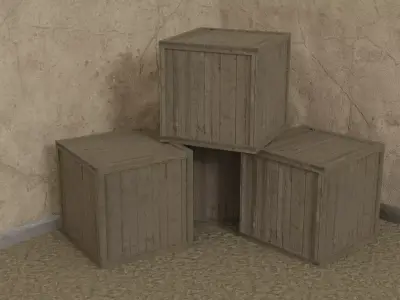 Wooden Crate Free low-poly 3D model