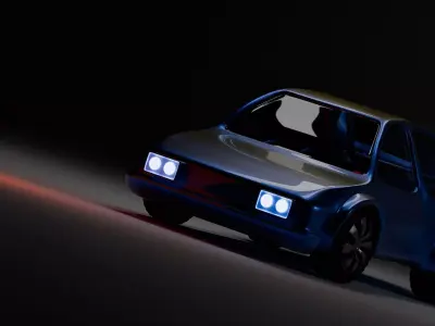 car blue  Low-poly 3D model