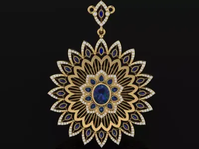 Gold Necklace Mandala 3D print model