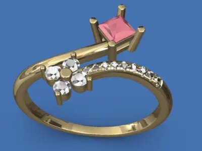 Princess ring new model 3D print model