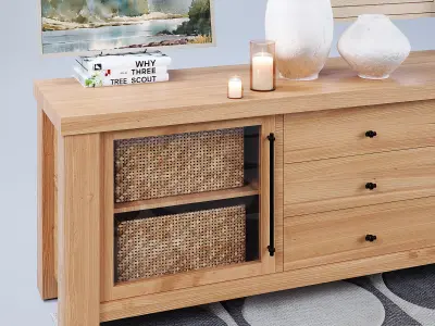 Oakleigh Media Console 80 Livingroom Table Create and Barrell C Low-poly 3D model