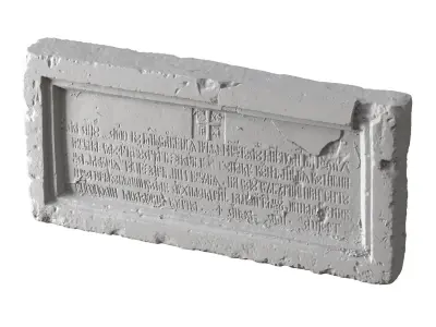 Medieval relief stone carving decoration 3D model