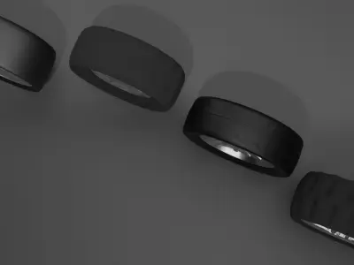 4 different tyres 3D model