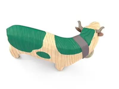 Carved Wooden Cow 3D model