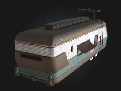 Retro Futuristic Caravan  Tomorrows Travel Yesterdays Style 3D model
