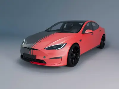 Tesla model S Plaid 2023 Luxory sport 3D model