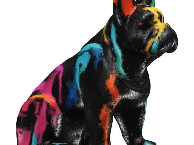 Painting Dog Low-poly 3D model