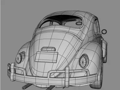 volkswagen beetle Low-poly 3D model