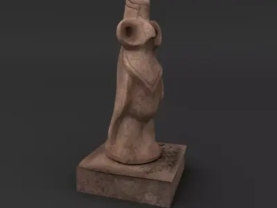 Idol C ancient statue 3D model