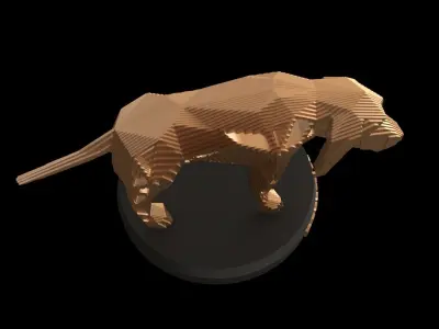 Parametric V Asia Basset Hound Dog Low-poly 3D model