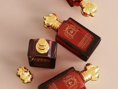 Crown Glass Perfume Bottle- Clive Christian Perfume Free 3D model