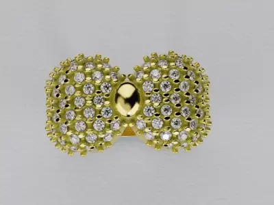 Anillo Corbatin laso monio  - Bowtie Ring 3D print model