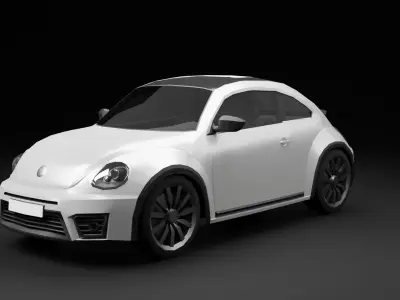 Volkswagen Beetle lowpoly Low-poly 3D model