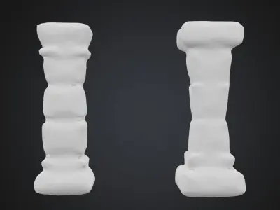 Ancient Carved Stone Columns - for Game and Visualization Free low-poly 3D model