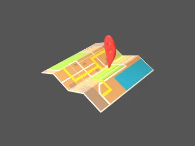 Map With Tag v1 001 Low-poly 3D model