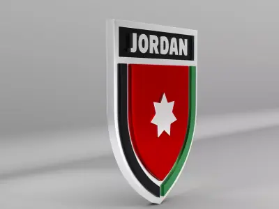 Jordan National Soccer Team Logo 3D model