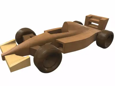 Free wooden car toy Free 3D model