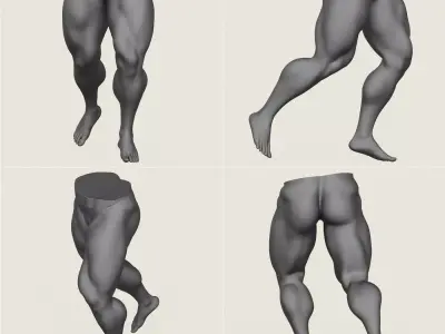Muscular Man Leg Pose Collection 3D print model