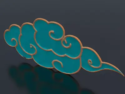 Traditional Chinese Auspicious Cloud Motifs Low-poly 3D model