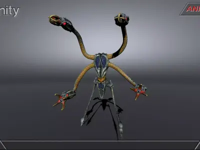 Alien fantasy creature 05 Low-poly 3D model