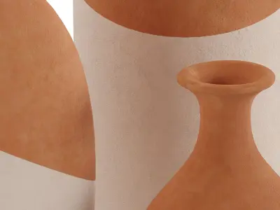 Ivory Dipped Clay Vase 3D model