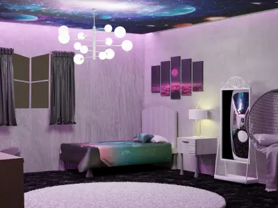 Teenager modern room Free 3D model
