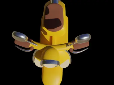 Stylized Vespa motorcycle in cartoon style 3D model