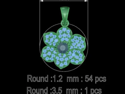 Camellia Pendant 3D print model