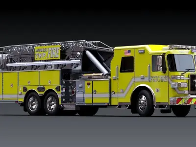 Fire Truck Aerial Platform Norwich Township  Low-poly 3D model