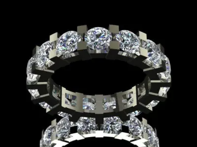 Luxury Full Round Diamond Ring 3D print model