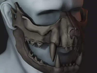 Tiger Skull Mask 3D Printable 3D print model
