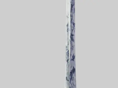 Garden Floral Blackout Curtain 3D model